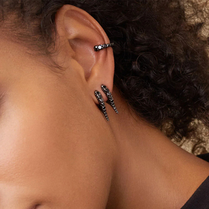 CANNER Pendientes de Aro de Plata de Ley 925 con Zirconia Cúbica y Púas, Estilo Hip Hop de Lujo, Vintage 18K - Product Image 5
