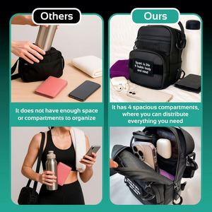 Sac bandoulière magnétique pour sport et gym, avec sangle amovible, porte-bouteille isotherme et compartiment magnétique isolé mural - Product Image 4