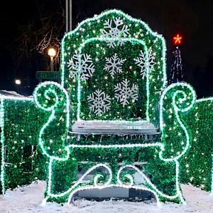 Large Illuminated Santa Throne <b>Lights</b> for Shopping Mall Christmas Decoration - Product Image 1