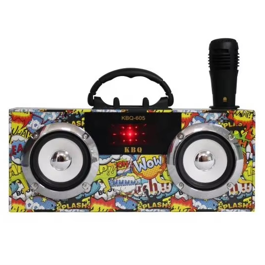 Audio Bass Speaker Cheap Price High Quality with Bluetooth AUX SD FM Radio TWS Wooden Portable Wireless Speaker