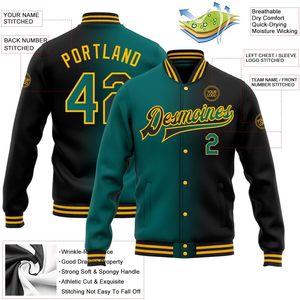 เสื้อแจ็คเก็ตวาร์ซิตี้แบบไล่เฉดสีตามสั่ง เสื้อแจ็คเก็ตเบสบอลแบบ Letterman ปักชื่อ หมายเลข และโลโก้ได้ตามต้องการ สำหรับผู้ใหญ่ทุกเพศ ใส่ได้ในช่วงฤดูใบไม้ร่วง - Product Image 2