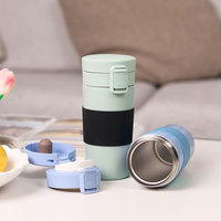 Mug de voyage isotherme en acier inoxydable 304 de 400 ml (14 oz) à double paroi sous vide, couvercle anti-fuite, compatible porte-gobelet voiture, logo personnalisé