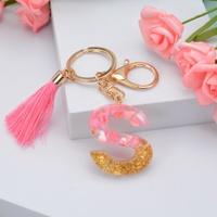 Personnalisé Brillant Mode Charme Alphabet Porte-clés Sac Pendentif Résine Lettre Initiale Porte-clés