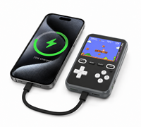 Batterie externe portable magnétique sans fil à charge rapide 15W 5000mAh avec prise en charge de 1500 jeux et 15 langues pour iPhones