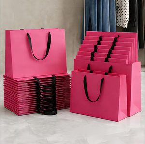 Wholesale Low MOQ Paper <b>Bags</b> Rose Pink Gift <b>Bags</b> Women Jeans Clothing Packaging Cardboard Shopping <b>Bag</b> for <b>Small</b> Business - Product Image 1