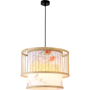 Fabriqué en Chine Restaurant Lanterne Bambou Art Lustre Creative Commercial Rotin Lampes LED Pendentif Lumière - Product Image 5