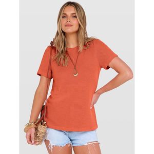 Camiseta de Verano para Mujer FOXA, Cuello Redondo, Manga Corta, Tejido Waffle, Informal, Transpirable, Básica, Blusa, Conjuntos de Primavera 2026 - Product Image 3