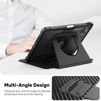 Housse de tablette en PU anti-chute pour ipad Pro 11 2024 2025 porte-crayon béquille réglable étui d'affaires avec sommeil intelligent