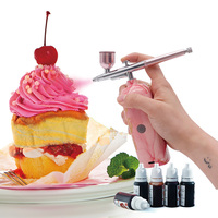 Wiederaufladbares Kabelloses Quadratisches Verstellbares ABS+Kupfer Airbrush-Set für Kuchen - Tragbares Wiederverwendbares Kuchendekorationswerkzeug 18-25PSI Airbrush