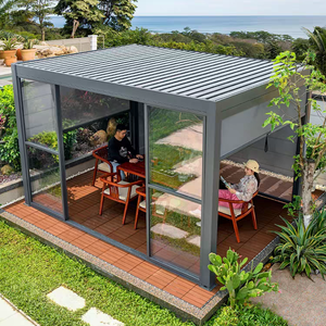 Diseño de Gazebo Moderno y Elegante en Aluminio. Pabellón Minimalista con Techo Rígido para Patio Contemporáneo. Estructura Exterior Personalizada Directa de Fábrica. - Product Image 2
