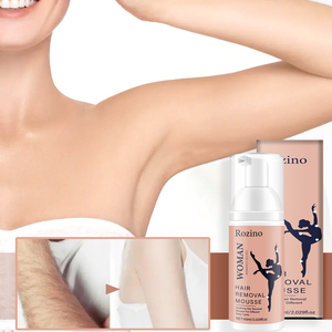 Mousse dépilatoire Rozino 60ml, mousse dépilatoire douce pour les aisselles, les bras, les jambes, la zone du bikini, éliminateur de poils pour une peau lisse pour femmes - Product Image 2