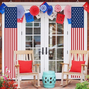 <strong>4th</strong> of <strong>July</strong> <strong>Decorations</strong> Hanging Banners <strong>Outdoor</strong> American Flag Porch Sign for Memorial Day Wall Hanging <strong>Decorations</strong> - Product Image 2