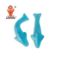 Lechao Fabriek Groothandel Snoep Fruit Smaak Halal Kauwgom Jelly Candy Blauwe Haai Vorm Gummy Candy Doosverpakking