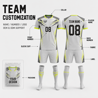 Conjunto de Camiseta y Pantalones Cortos de Fútbol Personalizados para Hombre, Cuello en V, Secado Rápido, Estampado Geométrico, para Partidos de Fútbol, OEM, ODM, Suministro al por Mayor