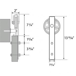 WEKIS Kit de Herrajes Modernos de Acero al Carbono para Puertas Correderas de Gran Tamaño con Ruedas, Sistema de Rieles Fácil de Instalar para Puertas de Granero - Product Image 6