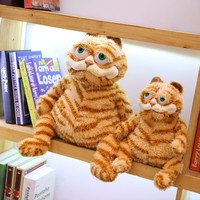 Peluche chat gras 30cm 45cm, jouet en peluche chat jaune orangé, poupée animal en peluche, chaton tigré jaune simulé, coussin doux, cadeau de Pâques