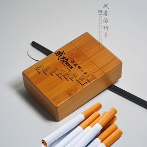 Bamboo Cigarette Case Rectangular 88mm Engraved Handmade Gift Box For Smoking Accessories - Product Image 2