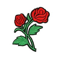 Patchs brodés personnalisés, fleurs de rose brodées, patchs en chenille à coudre pour vêtements