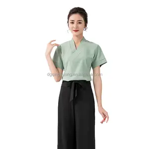 Vendita calda di alta qualità del settore del massaggio tailandese salone di bellezza abbigliamento da lavoro donna tunica spa uniforme