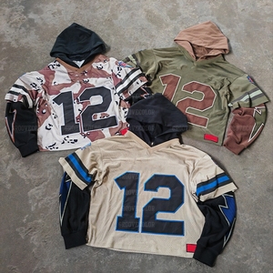 YSJY Fabricant Personnalisé Streetwear Sports Football Basketball Football Imprimer Vintage Mesh Jersey Hoodie Hommes - Product Image 1