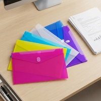 Pochette transparente A4 en PP pour documents, organiseur de feuilles d'examen pour étudiants, fournitures de bureau, grande capacité, fermeture à pression épaissie