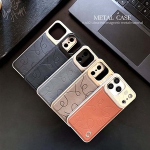 เคสอะลูมิเนียมอัลลอยด์ดีไซน์พิเศษ V-A02 สำหรับ iPhone 13 14 15 16 17 Pro Max พร้อมฝาปิดหนังและแม่เหล็ก - Product Image 6