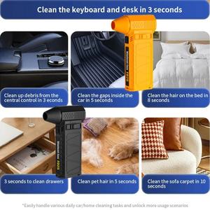 Espanador De Ar Comprimido Sem Fio Portátil Velocidades Infinitamente Variáveis Aspirador Multifunções Vários Bicos Limpar - Product Image 2