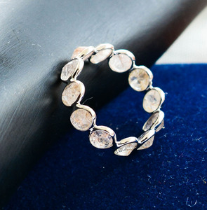 Shinenest Natural Rutile <b>Quartz</b> <b>Ring</b> Premium Oval Eternity Pattern In 925 Sterling Silver Everyday Wear Luxe <b>Ring</b> - Product Image 2