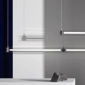 Italian Minimalist Long Strip Pendant Light Led Glass Bar Table Light For Dining Room Industrial Style Bauhaus Design - Product Image 2