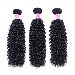 Extensiones de Cabello Brasileño Rizado Jerry/<span class=keywords><strong>Kinky</strong></span> <span class=keywords><strong>Curly</strong></span>, Doble Trama a Máquina, Envío Global, Venta al Por Mayor - Product Image 1