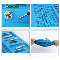 Alfombrilla de Silicona Azul S-160 Resistente al Calor, Alfombrilla de Trabajo para Soldadura BGA, Reparación de Piezas de Teléfonos Móviles, Placa Base de Ordenador Portátil, Almohadilla de Silicona de Goma