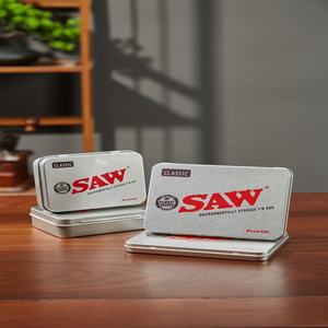 Personalizado impresso prova de resistência infantil dobradiça metal lata caixa pequena retangular hermético criança prova cigarro lata caso - Product Image 1