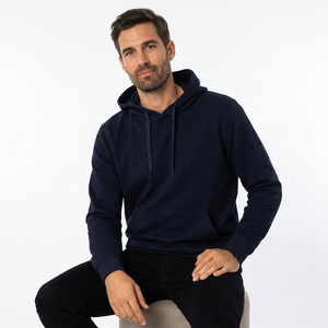 <b>Men's</b> Soft Casual Hoodie Front Pocket Drawstring Comfortable Solid Color <b>Pullover</b> 100% Cotton ODM Regular Fit 3D Embroidery - Product Image 1