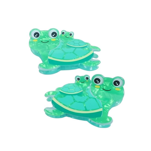 Fermacapelli a forma di tartaruga in acrilico con design simpatico animale per bambine 48406 - Product Image 1