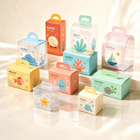 Boîtes d'emballage cadeau en PVC transparent avec poignée, boîte en plastique recyclable certifiée GRS pour fête d'anniversaire, bonbons