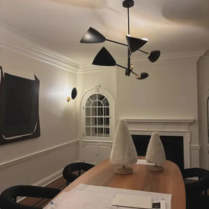 Lustre vintage style mid-century modern en laiton, luminaire suspendu pour salle à manger, chambre et salon - Product Image 4