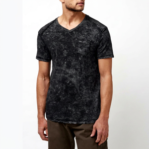 Camiseta Premium para Hombre con Lavado Ácido, Estilo Vintage, Algodón Desgastado, Oversize, Streetwear, Logotipo Personalizado, Producción para Exportación - Product Image 1