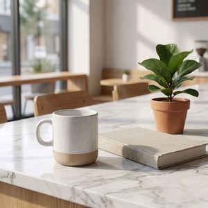 Mug à café en céramique de porcelaine 11 oz, promotionnel, personnalisable avec logo imprimé par sublimation, sans danger pour les aliments, compatible lave-vaisselle et micro-ondes - Product Image 6