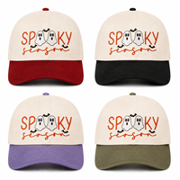 Gorra de Béisbol Bordada de Halloween, Diseño Personalizado de Murciélago Fantasma de la Temporada SPOOKY, Gorra de Algodón Estilo Dad Hat, Gorra Trucker