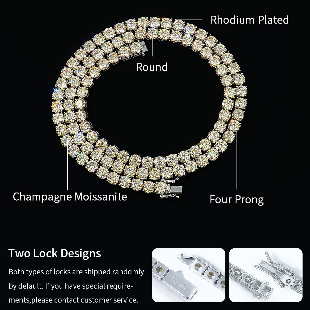 Champagne(White Gold Plated)-3mm Width
