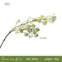 Branche de fruit artificielle en soie Luan, guirlande florale rose clair 99 cm, fleur suspendue pour la décoration de la maison et de mariage