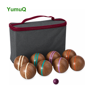 Jeu <span class=keywords><strong>de</strong></span> boules <span class=keywords><strong>de</strong></span> pétanque en bois YumuQ, jeu <span class=keywords><strong>de</strong></span> bocce pour l'extérieur, jeu <span class=keywords><strong>de</strong></span> boccia avec sac <span class=keywords><strong>de</strong></span> transport pour la pelouse, la <span class=keywords><strong>plage</strong></span> et les sports <span class=keywords><strong>de</strong></span> plein air - Product Image 1