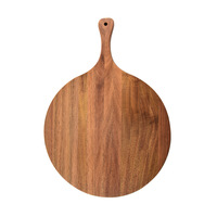 Planche à découper en bois personnalisée avec poignée, planche à pizza en bois d'acacia, planche à charcuterie, plateau à fromage et à pain, articles de cuisine OEM