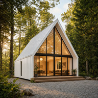 Cabane préfabriquée sur mesure en forme de A, maison miniature modulaire en bois de luxe, structure en acier personnalisée, design moderne, garantie de 5 ans, Chongqing