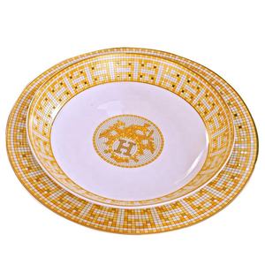 Service de table 60 pièces en céramique, assiettes et bols, pour dîner de mariage, vaisselle de style occidental en porcelaine fine, vente en gros - Product Image 5