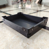 Boîte de rangement pliable en plastique empilable avec bordure, bac de transport industriel à face ouverte