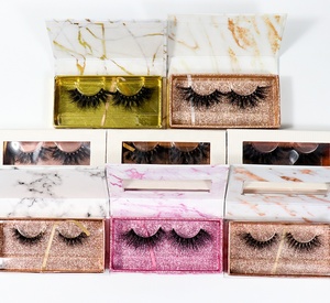 Marque priv&eacute;e Nouveau Style Marbre Folio Bo&icirc;te &agrave; Cils Magn&eacute;tique Dramatique 25mm Fournisseur de Cils De <strong>Vison</strong> - Product Image 2