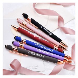 New Arrival Customized Logo Durable Stylus <b>Pen</b> Advertising Gift Ballpoint Wholesale Luxury Rose <b>Gold</b> Metal Promotion <b>Pen</b> Blue - Product Image 1