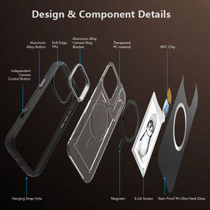 NOUVEAU Étui pour téléphone à écran intelligent magnétique IPX8 étanche NFC pour <span class=keywords><strong>iPhone</strong></span> 16 Étui pour téléphone NFC Béquille <span class=keywords><strong>avec</strong></span> bouton de commande de l'appareil photo - Product Image 5