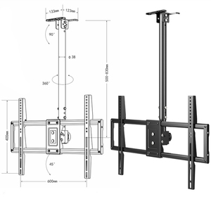 Support de montage au plafond TV de qualité commerciale pour restaurants et hôpitaux Conception rabattable mince Charge 110lbs Fit 26-77 pouces Écrans - Product Image 3